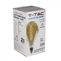 LED Filament Lamp A165, 8W, 2000K Warm Amber, E27, Dimbaar, 500 lumen