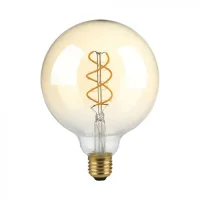 LED Filament Lamp G125, 5W, 1800K Amberglas, E27, 250 lumen