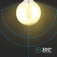 LED Filament Lamp G125, 8W, 2200K Warm Amber, E27