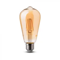 LED Filament Lamp ST64, 6W, 2200K Warm Amber, E27, 500 lumen