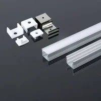 Montagekit met Diffuser voor LED Strip, 2000x17.4x12.1 mm, Zilver