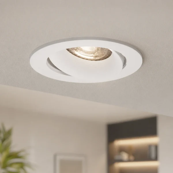 LED GU10 Inbouwspot Armatuur, Rond, Kantelbaar, IP20, Wit