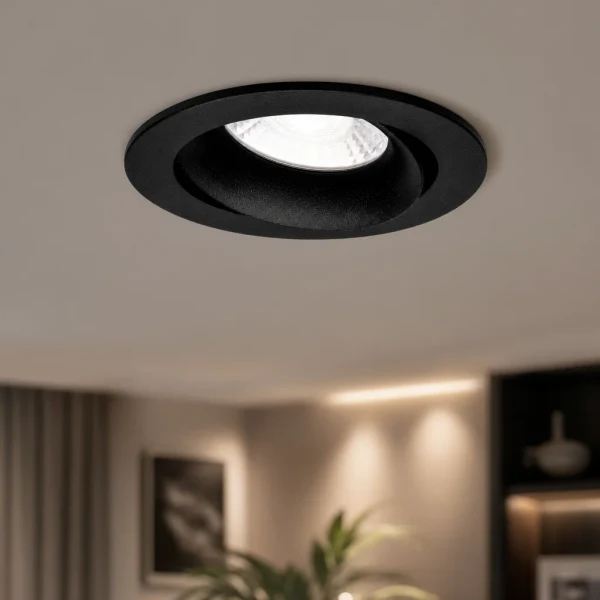 LED GU10 Inbouwspot Armatuur, Rond, Kantelbaar, IP20, Mat Zwart