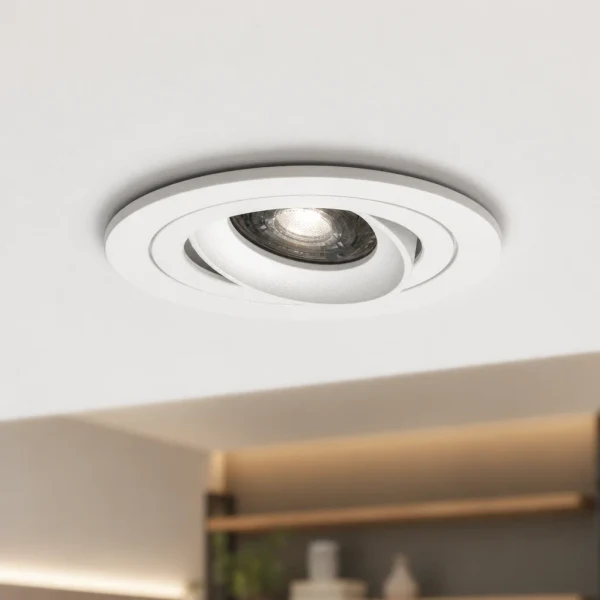 LED GU10 Inbouwspot Armatuur, Rond, Kantelbaar, IP20, Wit