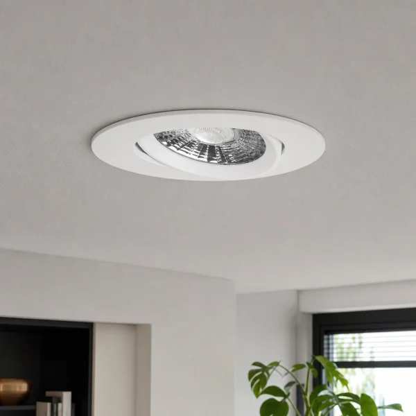 LED Inbouwspot, Rond, 6W, Dim to Warm, 1800K-3000K, IP54 front, Dimbaar, Wit