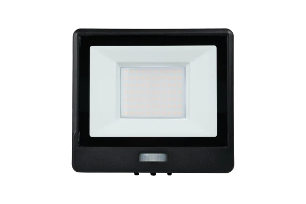 LED Breedstraler met Bewegingssensor, 30W, 3000K, IP65, Zwart