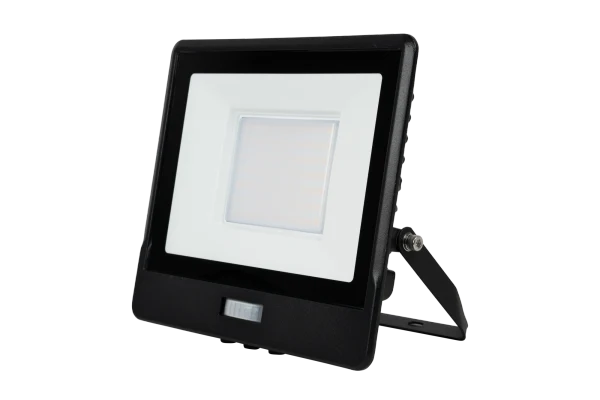 LED Breedstraler met Bewegingssensor, 50W, 6500K, IP65, Zwart