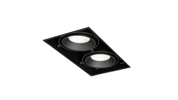 LED Inbouw Trimless Downlight, 2x10W, 2700K, Zwart, Fase Dimbaar
