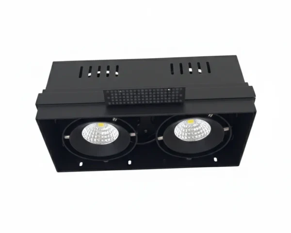 LED Inbouw Trimless Downlight, 2x15W, 2700K, Zwart