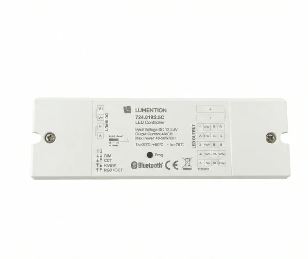 5-in-1 RF Bluetooth LED Controller, 12-24V, 5x4A, 240/480W