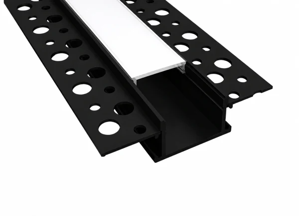 Aluminium Trimless Profiel, 2m, Zwart