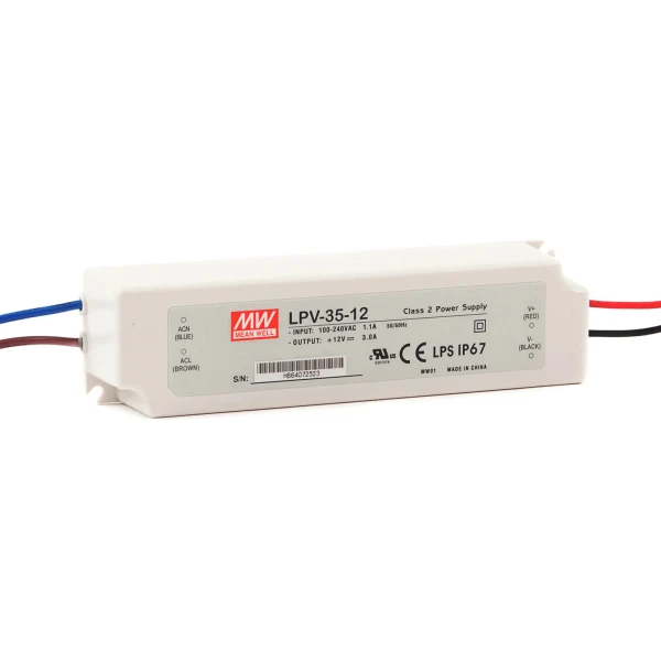 MEAN WELL LPV-35-12 Inbouwnetvoeding, 12Vdc, 3A, 36W