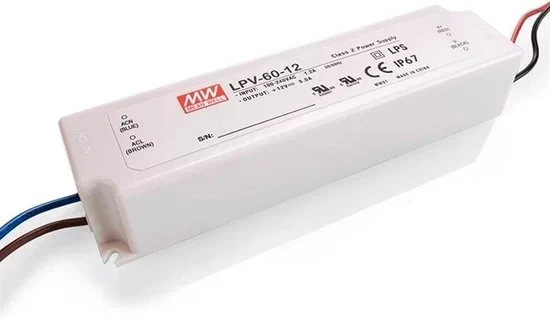 MEAN WELL LPV-60-12 Inbouwnetvoeding, 12Vdc, 5A, 60W