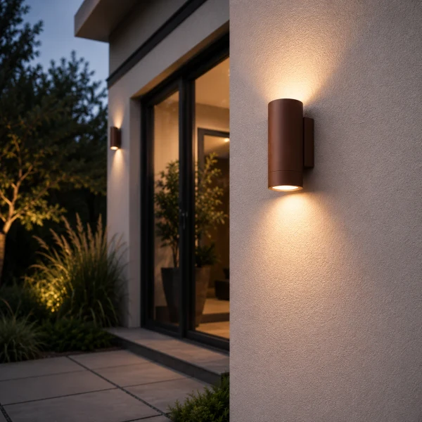 Moderne wandlamp, GU10 fitting, Aluminium, IP65, Corten