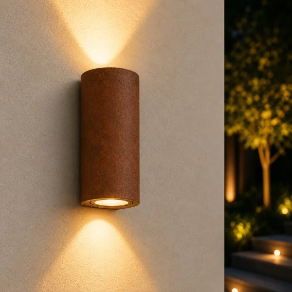 Moderne wandlamp Corten, GU10 fitting, Aluminium, IP65