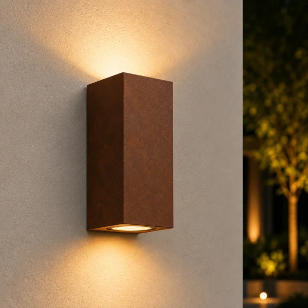Moderne wandlamp, GU10 fitting, Aluminium, IP65, Corten
