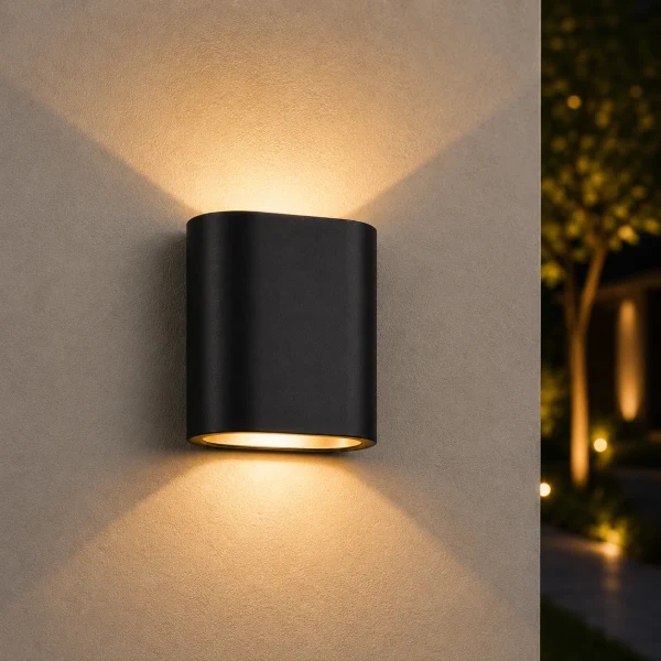Moderne wandlamp zwart, 2x5W, CCT, Aluminium, IP65