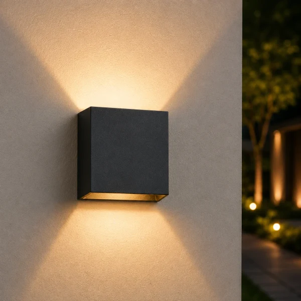 Moderne wandlamp zwart, LED, 7W, CCT, Aluminium, IP65