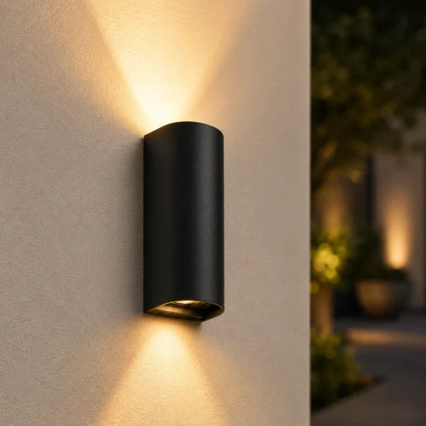 Moderne wandlamp zwart, 10W, CCT, Aluminium, IP65