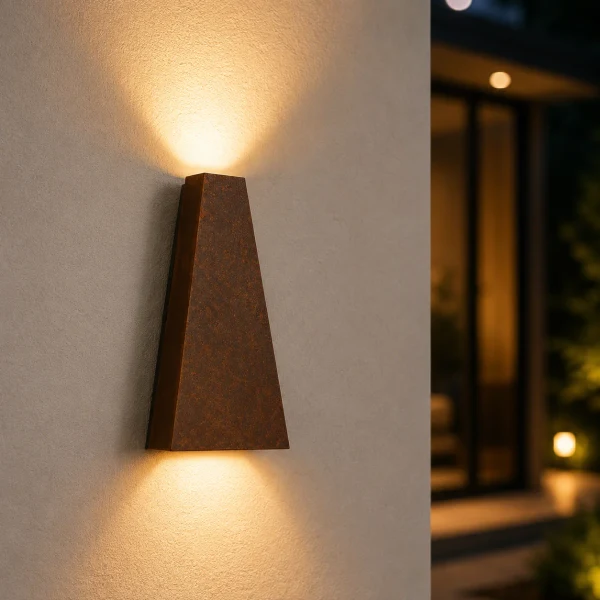 Moderne wandlamp corten, 2x3W, CCT, Aluminium, IP65,