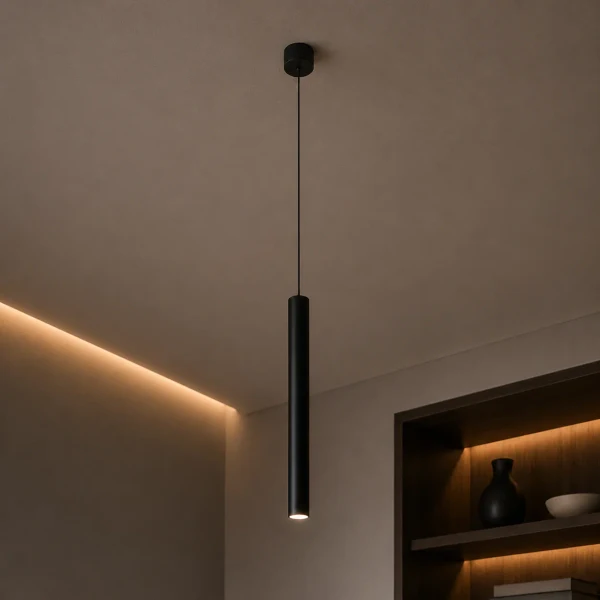 LED pendelarmatuur, 5W, 3CCT, dimbaar, Zwart
