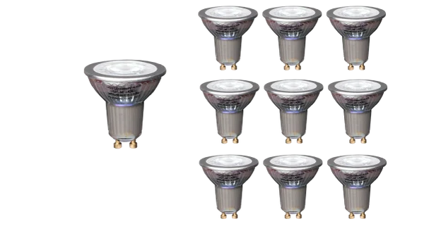Dimbare GU10 LED Spot Set, 9W, 2700K, IP20, 10 stuks