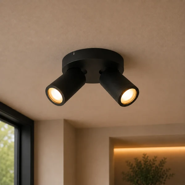 Badkamer Spot NOVA2, 2-Lichts, IP44, Zwart