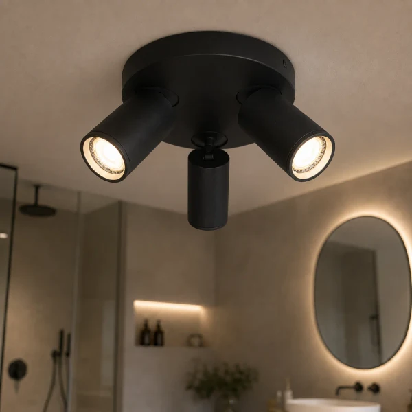 Plafondspot NOVA3 R, 3-Lichts, IP20, Zwart