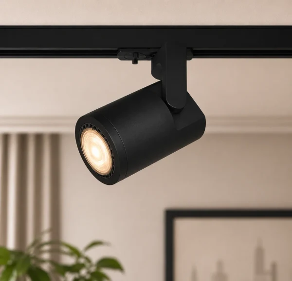 1-Fase LED Railspot, GU10, IP20, Ø60x90 mm, Zwart