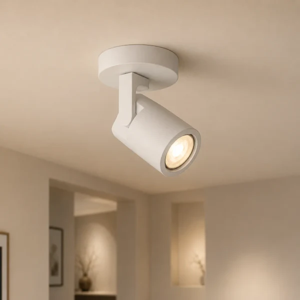 Plafondspot SOLO, Rond, Kantelbaar, GU10, IP20, Wit