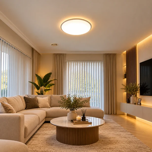 LED Plafondlamp, 48W, Ø50 cm, CCT 3000K-4000K-6500K, IP54, Wit