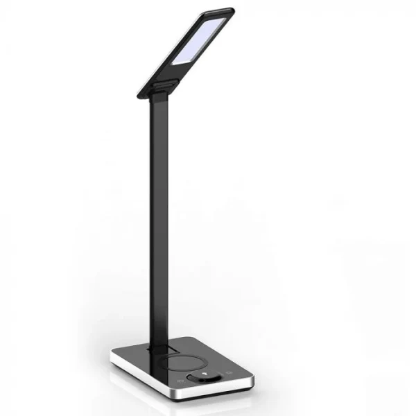 LED Tafellamp met Draadloze Oplader, 5W, Instelbaar 2700K-6500K, Zwart